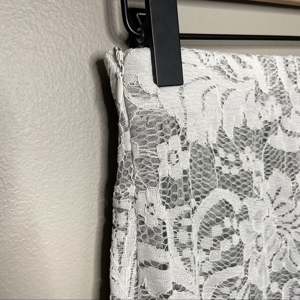 NWT English Factory Lace Midi Skirt White Gray S - Picture 7 of 8